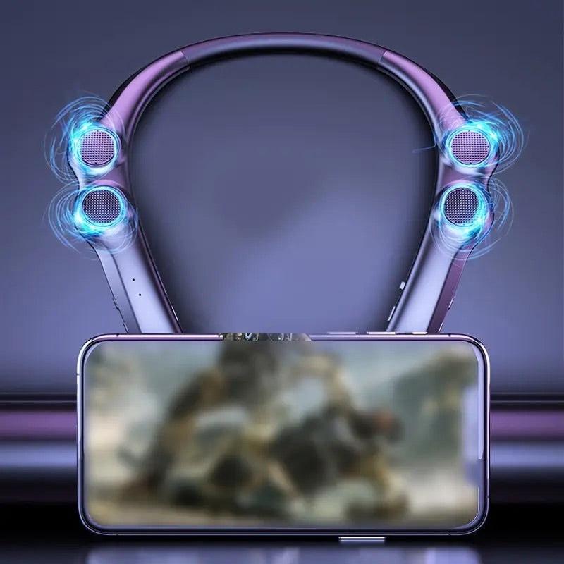 Ultra-Light 78g Wireless Neckband Bluetooth Speaker - High-Fidelity 3D Stereo Sound, 12-Hour Playtime, Built-in Mic for Home, Office & Outdoor Adventures