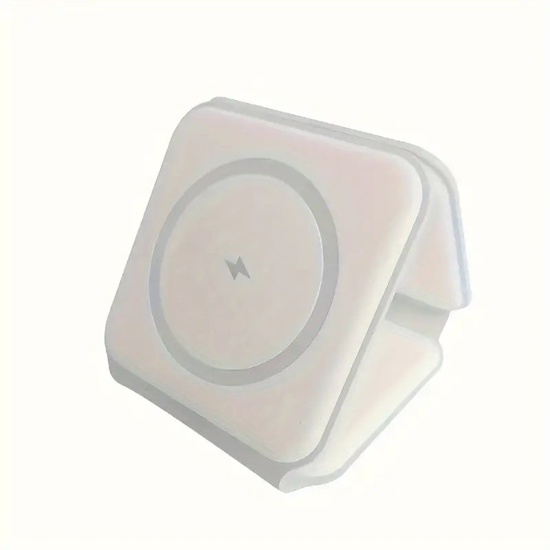 3-in-1 Charger: Fast Wireless Station for iPhone, Android & More – Foldable, Lightweight, Portable