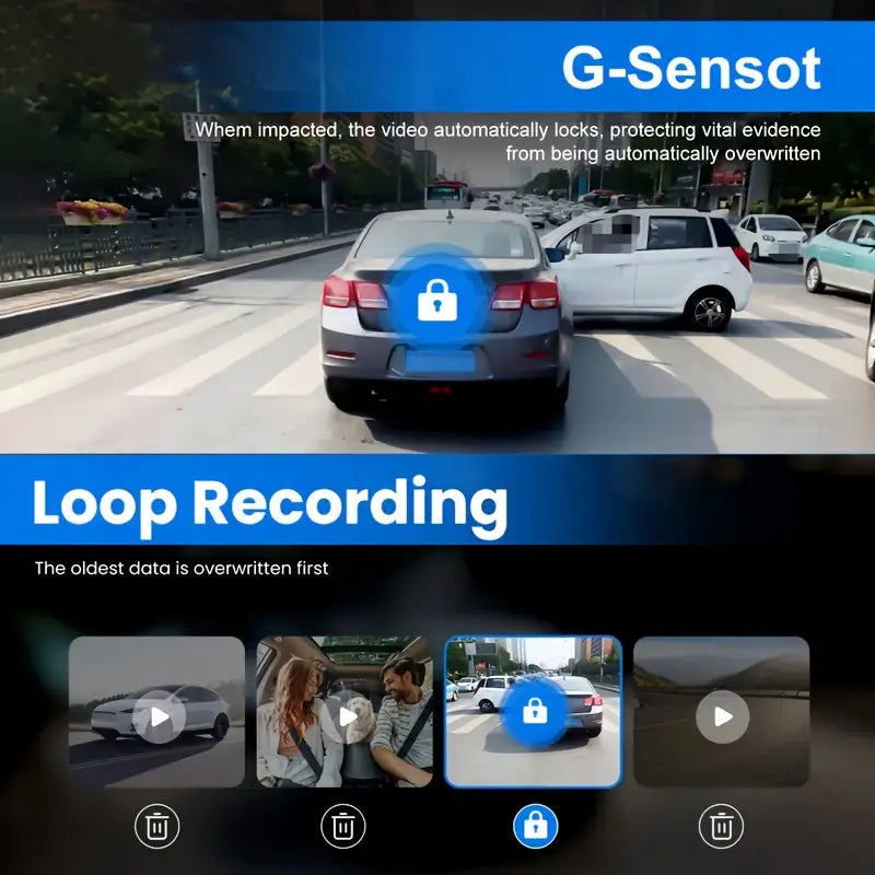 11" IPS 4K Mirror Dash Cam - Touch Screen, Night Vision, Reverse Assist, 64GB Card, Universal Fit