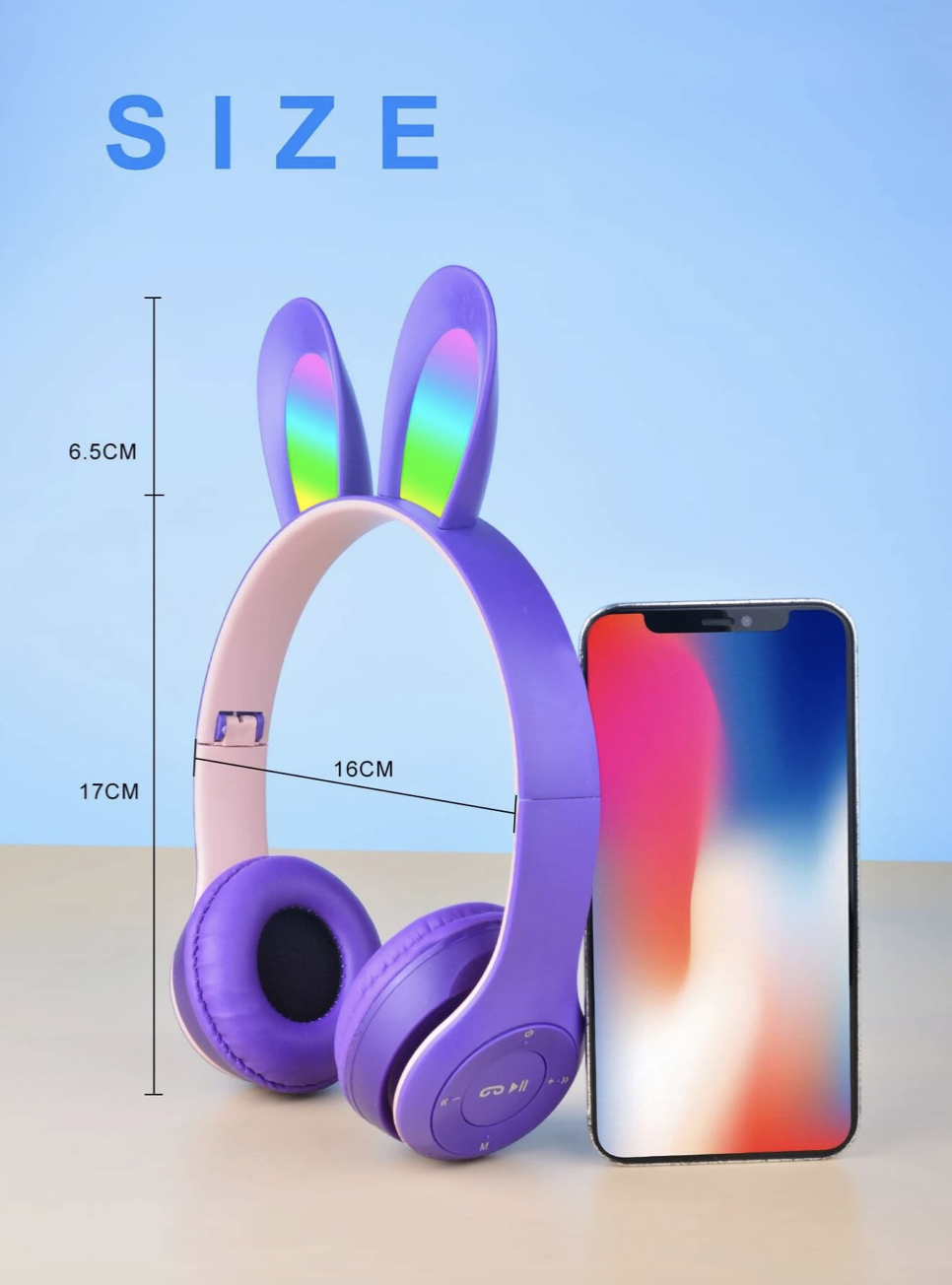 Adorable Cat Ear Over-Ear Headphones Wireless, Foldable, A+ Sound Quality