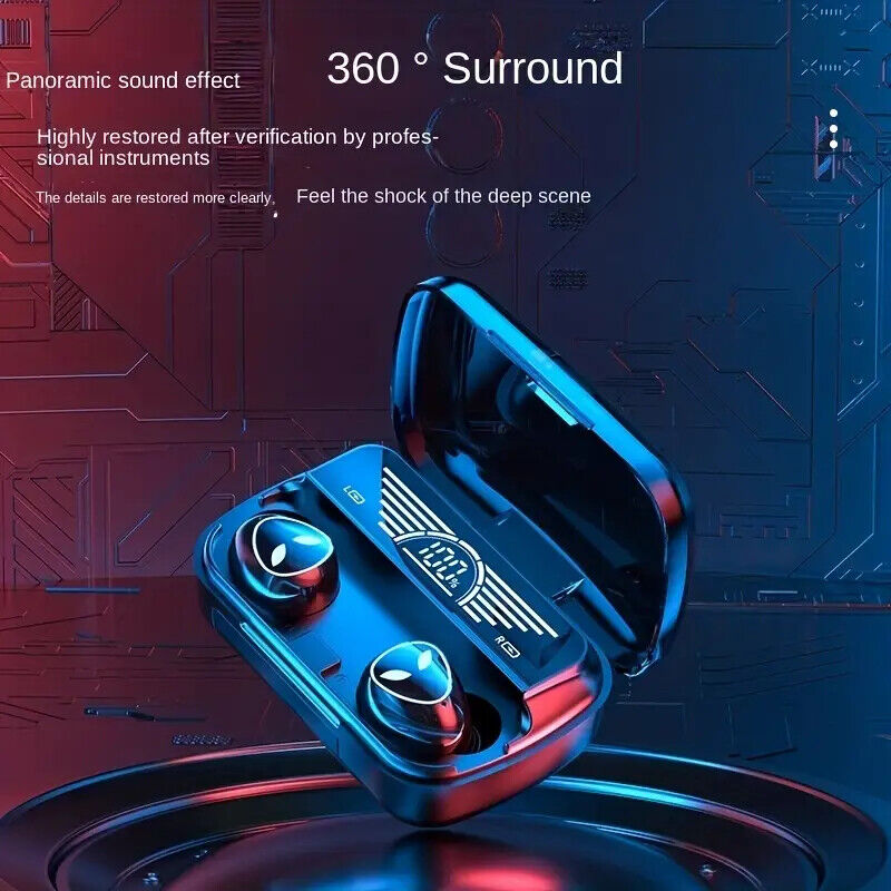 Deluxe Wireless Earphones: Waterproof, Power Bank & 360° Sound