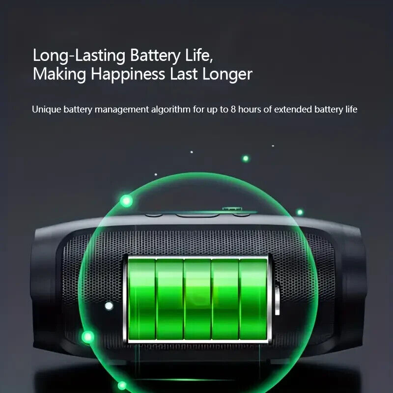 Premium Portable Bluetooth Speaker - HiFi 360° Surround Sound, 8Hr Battery