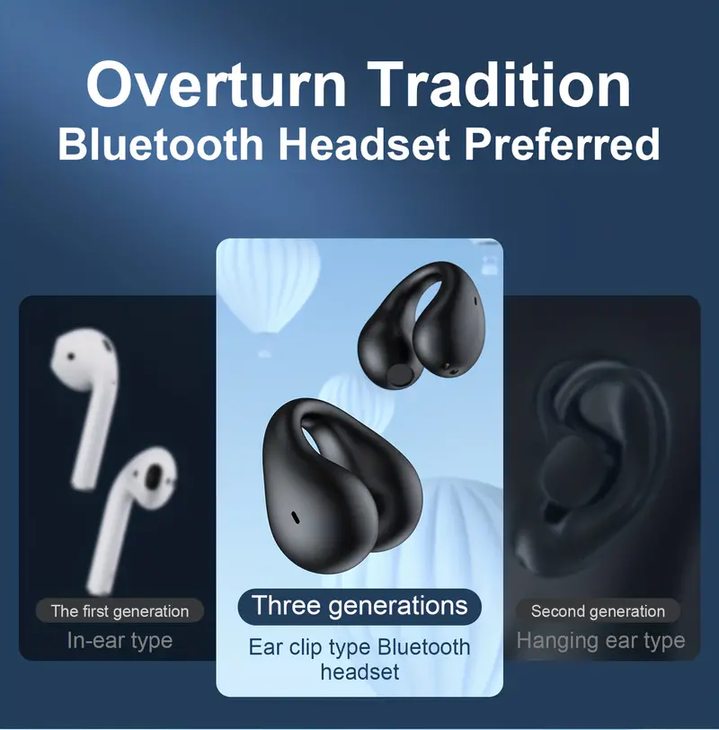 High-Quality Wireless Bluetooth Earhook Earbuds - Sport Ready, Bone Conduction