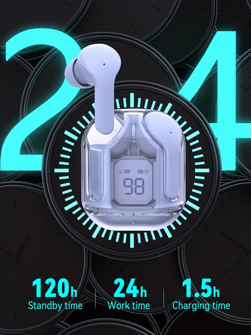 Premium TWS BT V5.3 Wireless Earbuds: IPX5 Waterproof, HiFi Sound, Quick Charge