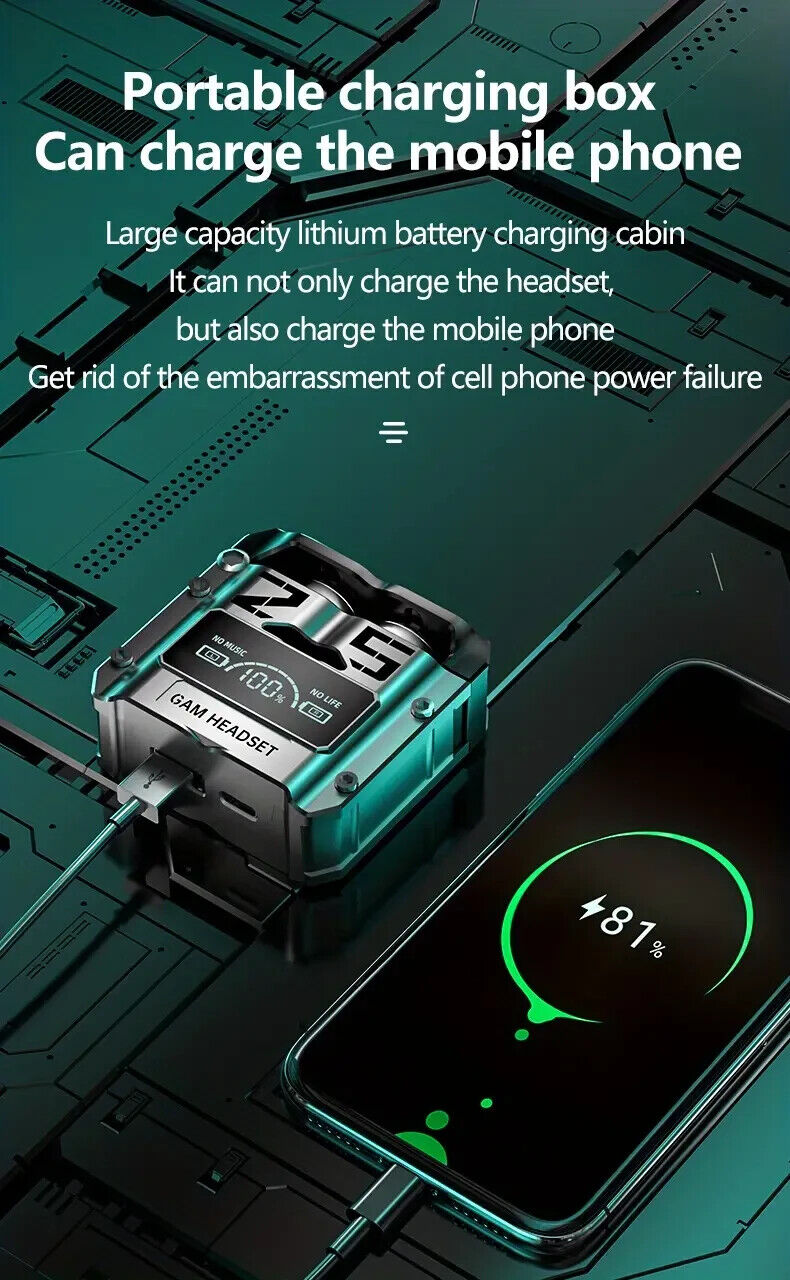 Premium Bluetooth 5.3 Earbuds - Wireless, Noise-Cancelling & Water Resistant