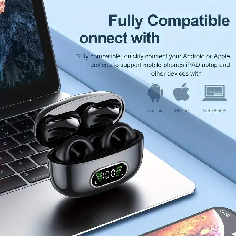 High-Quality Wireless Bluetooth Earhook Earbuds - Sport Ready, Bone Conduction