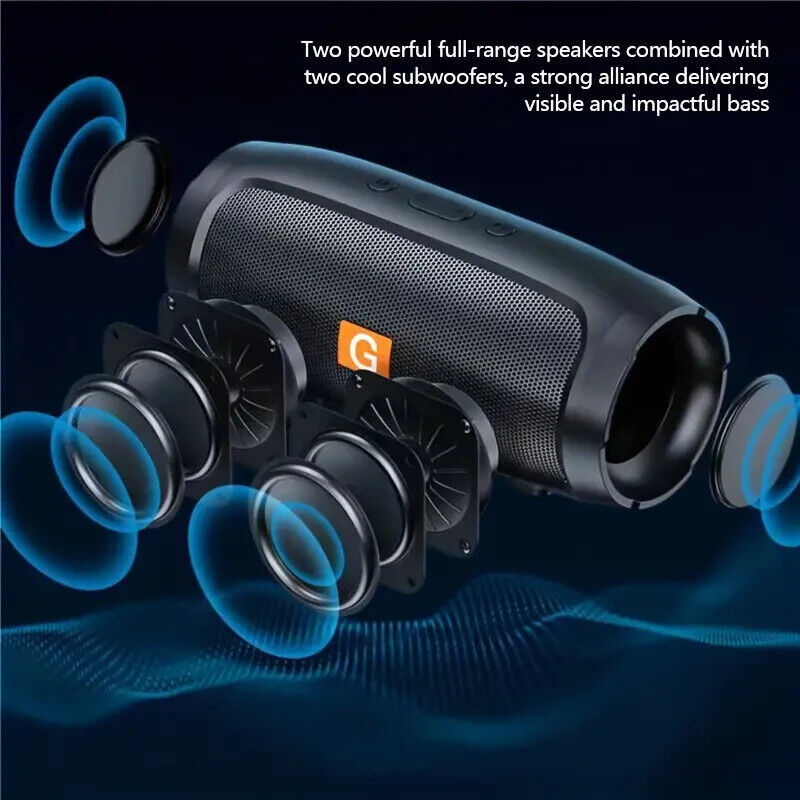 Premium Portable Bluetooth Speaker - HiFi 360° Surround Sound, 8Hr Battery