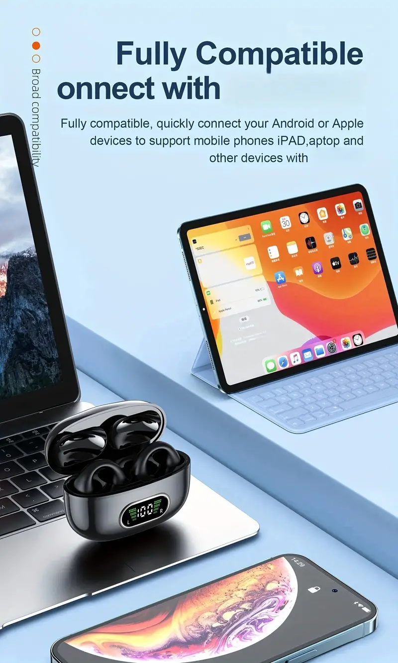 High-Quality Wireless Bluetooth Earhook Earbuds - Sport Ready, Bone Conduction