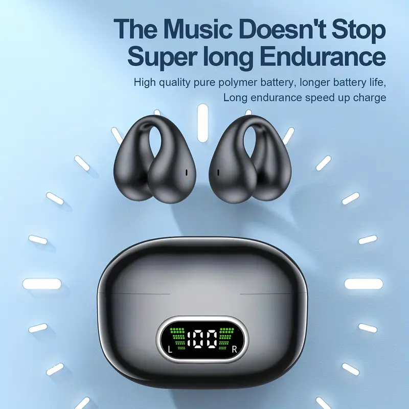 High-Quality Wireless Bluetooth Earhook Earbuds - Sport Ready, Bone Conduction