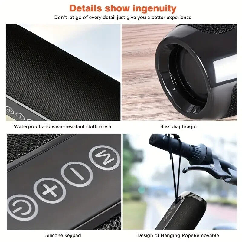 Portable Bluetooth Speaker: Dust-Resistant, 10hr Play, Stereo Sound