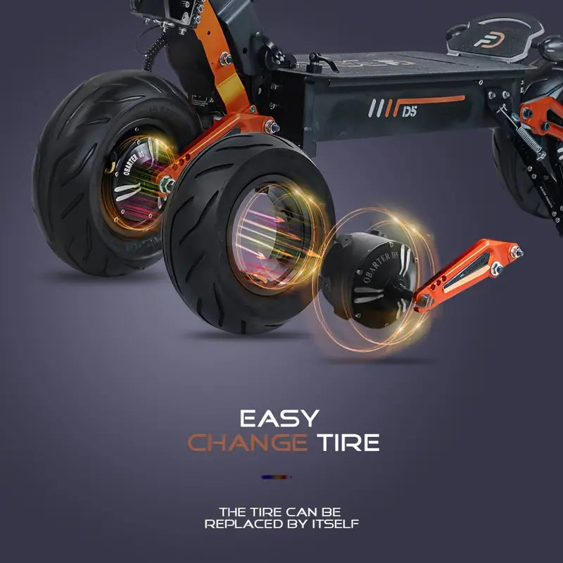 Obarter D5 Electric Scooter – Unleash Urban Thrills with a Top Speed of 45 MPH & 5000W Power!