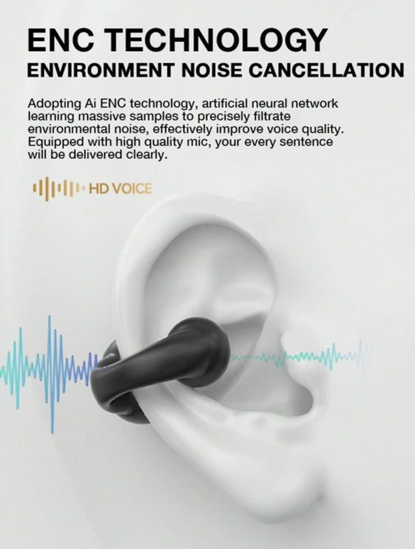 Frazcom Open-Ear Wireless Earbuds | Bone Conduction Headphones | IPX5 Waterproof Earphones | 48H Playtime