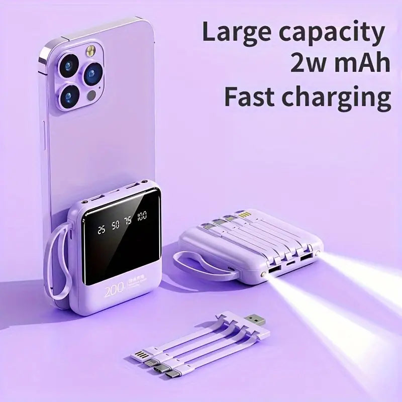 Energize Your Life: 20,000mAh High Capacity Lanyard Power Bank β Fast Charging On-The-Go!