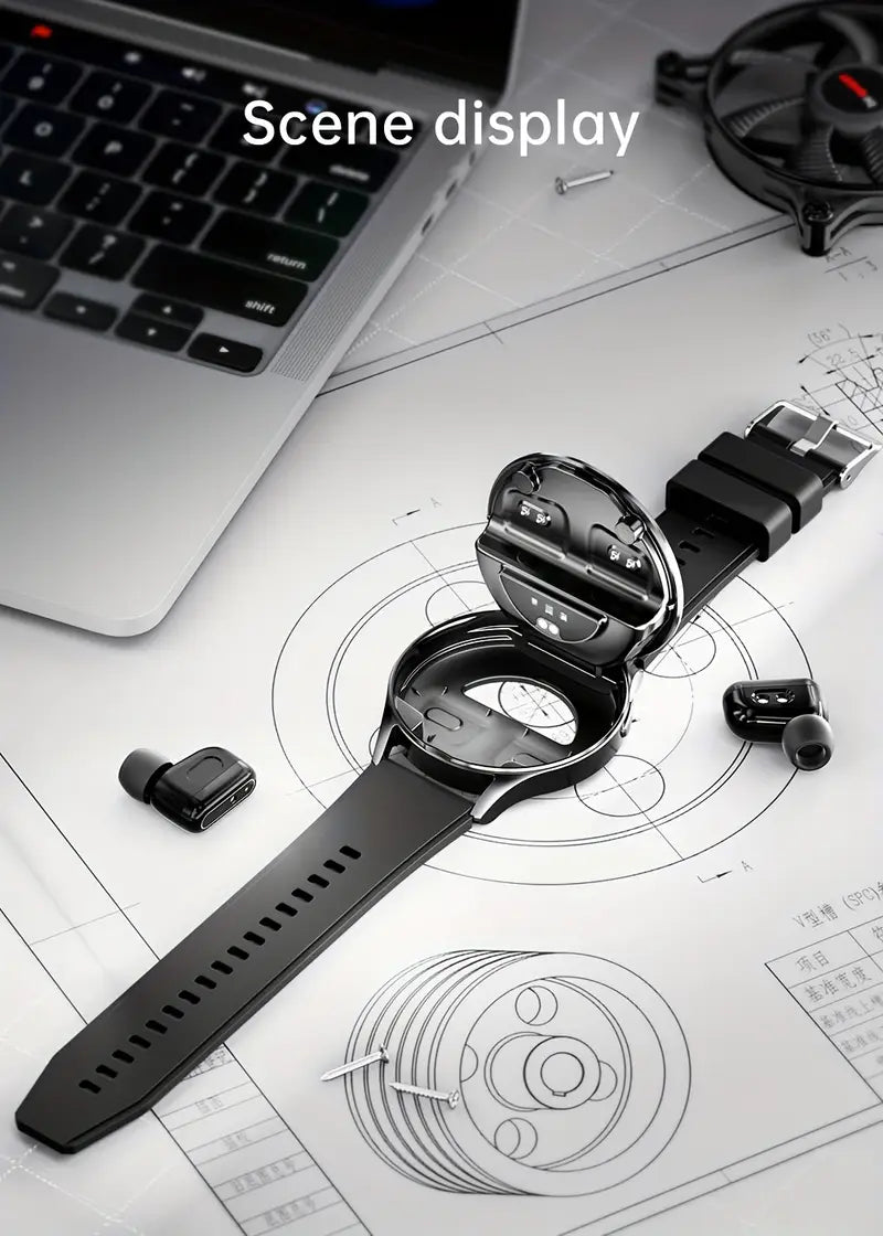 Smart Watch 1.39 inch Water Resistant, Bluetooth Calling / NFC / Heart Rate W/Earbuds