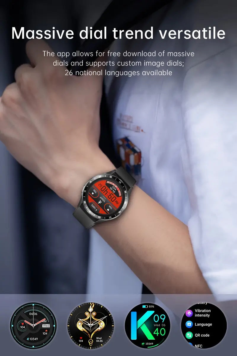 Smart Watch 1.39 inch Water Resistant, Bluetooth Calling / NFC / Heart Rate W/Earbuds