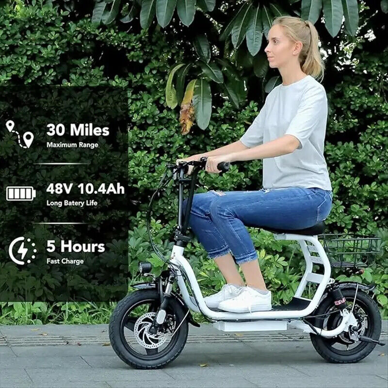 750W Foldable Electric Scooter – 30 Mile Range, 20 MPH, 14" Tires & 300lbs Cap.