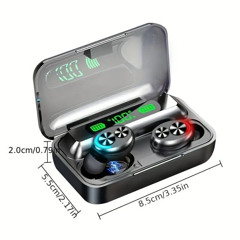 Premium Water Resistant Bluetooth Earbuds with LED Display & Charging Case