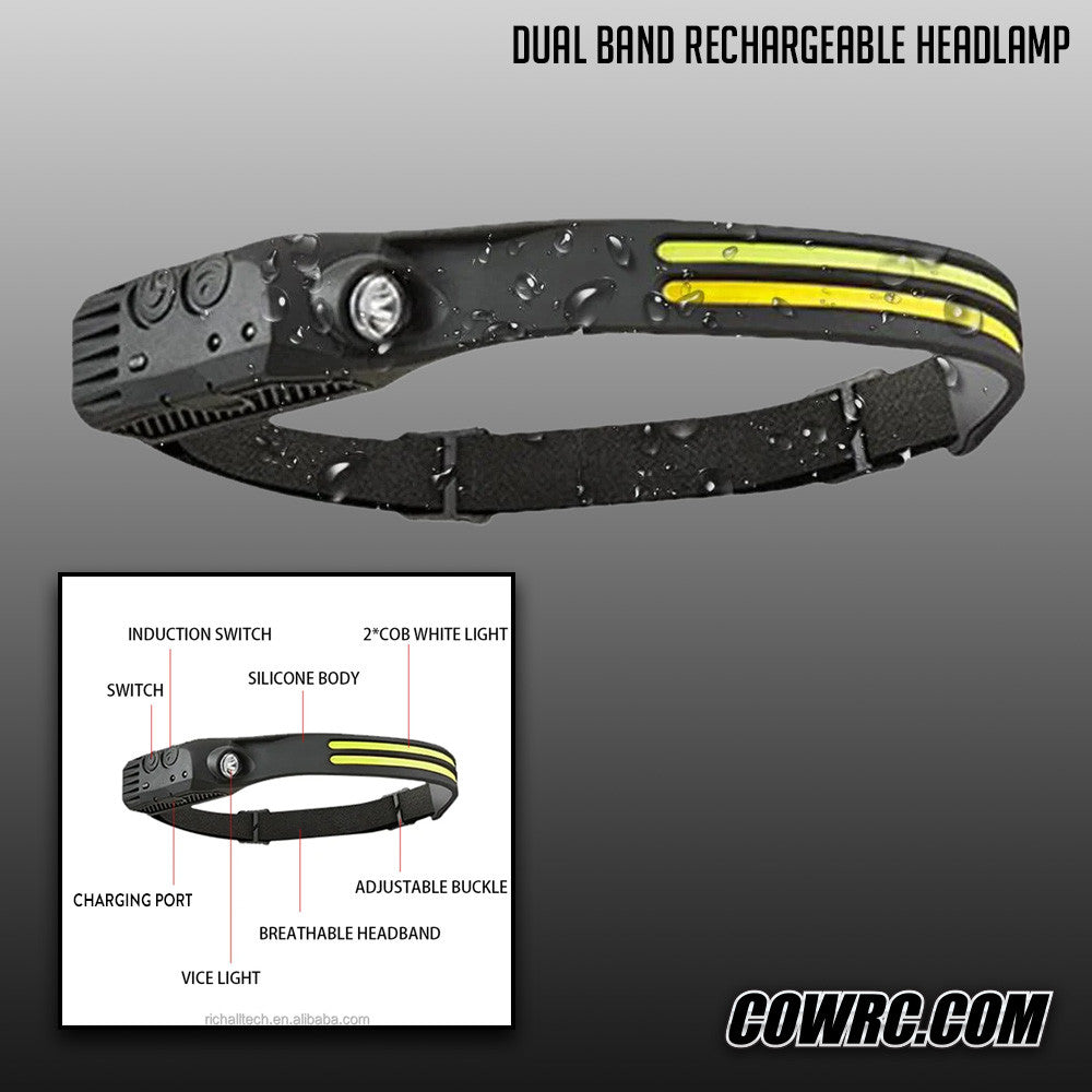 Dual Band Rechargeable Head Lamp
