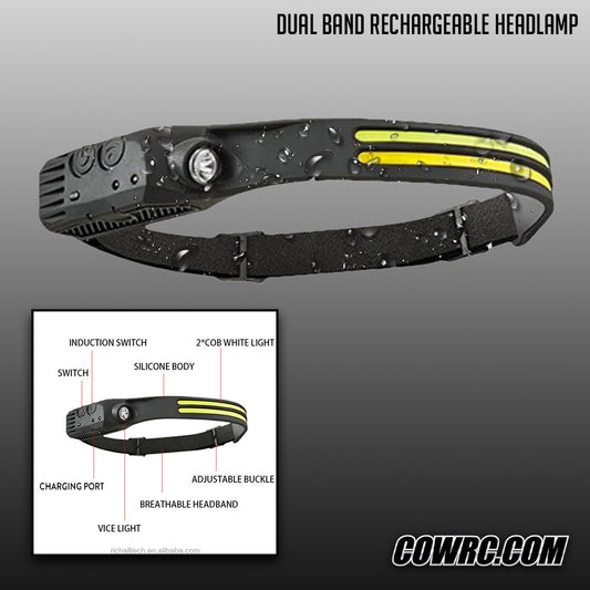 Dual Band Rechargeable Head Lamp