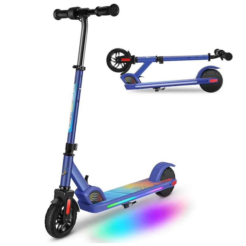 Ultimate Fun on Wheels: 150W Electric Scooter for Kids Ages 6-14 - Safe, Adjustable, and LED-Lit Adventure!