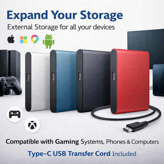 Portable SSD High Speed External Hard Drive USB3.1 Type-C Solid State Disk for Laptop/Phone/MAC