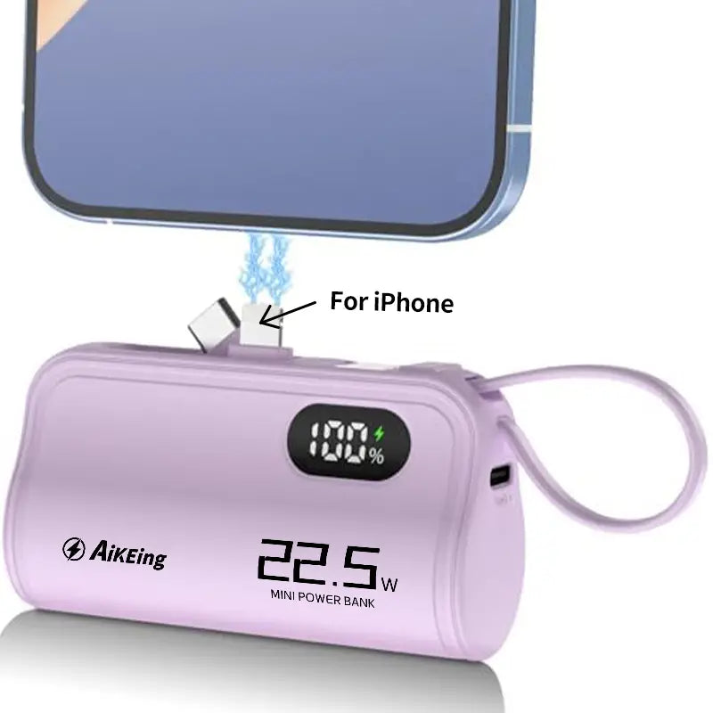 Aikeing Capsule Mini Mobile Power Bank - Ultra-Compact 5800mAh Portable Charger