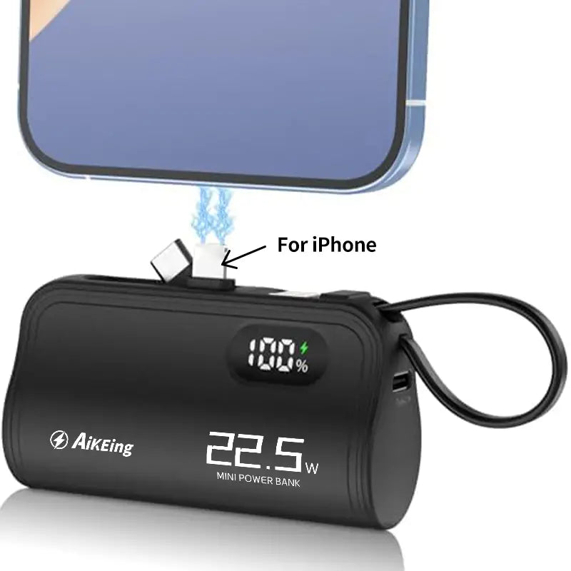 Aikeing Capsule Mini Mobile Power Bank - Ultra-Compact 5800mAh Portable Charger