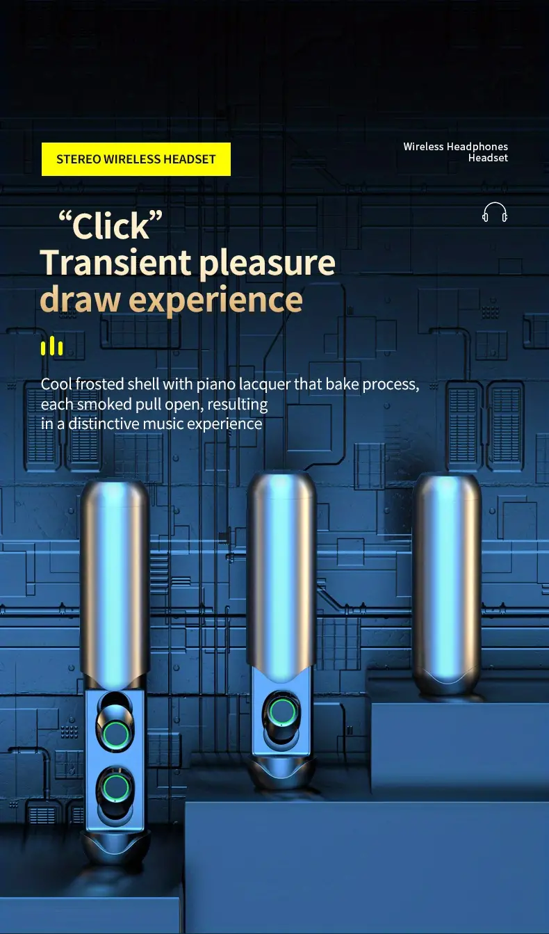 Premium TWS Earbuds: HiFi Sound, HD Display, Waterproof, For Smartphones