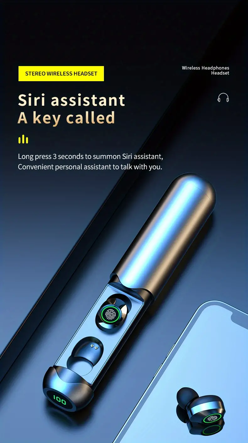 Premium TWS Earbuds: HiFi Sound, HD Display, Waterproof, For Smartphones
