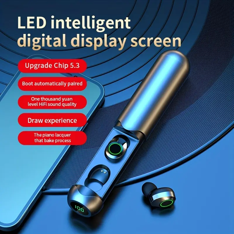 Premium TWS Earbuds: HiFi Sound, HD Display, Waterproof, For Smartphones