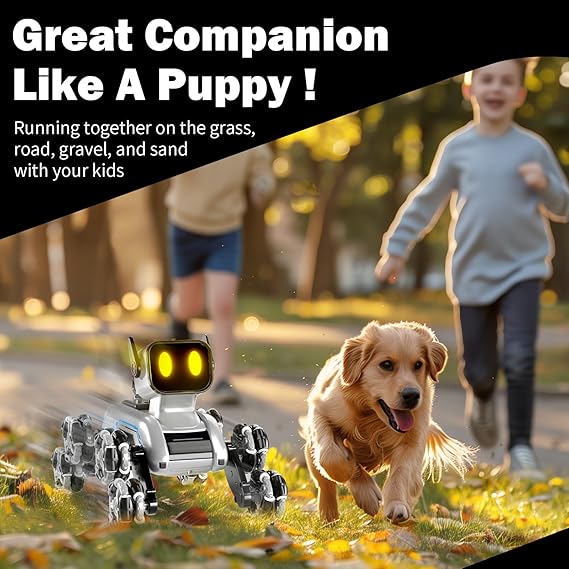 Smart Robot Dog Toy - 10 Tricks, LED Lights, Fun!