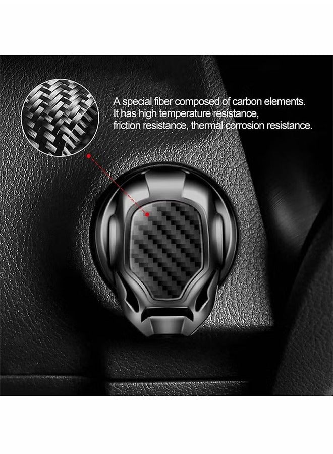 Car Push Start Button Cover, Engine Stop Protective Cover Decoration, Interior Modification Accessories to (Black)