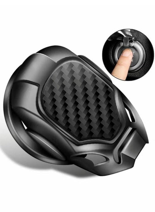 Car Push Start Button Cover, Engine Stop Protective Cover Decoration, Interior Modification Accessories to (Black)