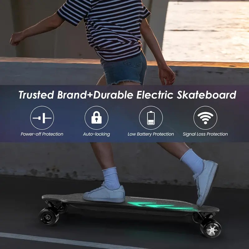 High-Performance Electric Skateboard | 16-Mile Range, 20 MPH, 4 Speeds