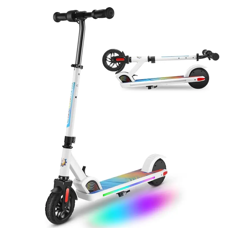 Ultimate Fun on Wheels: 150W Electric Scooter for Kids Ages 6-14 - Safe, Adjustable, and LED-Lit Adventure!