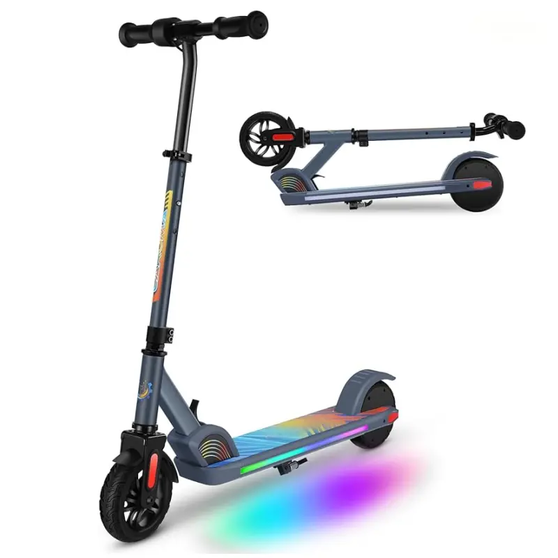 Ultimate Fun on Wheels: 150W Electric Scooter for Kids Ages 6-14 - Safe, Adjustable, and LED-Lit Adventure!