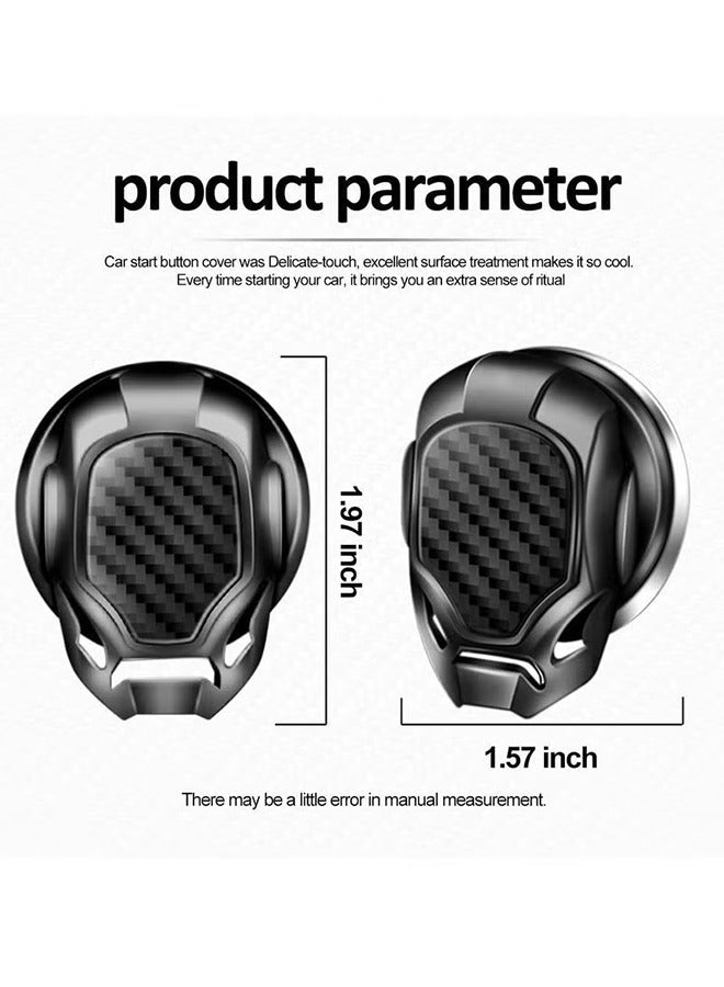 Car Push Start Button Cover, Engine Stop Protective Cover Decoration, Interior Modification Accessories to (Black)