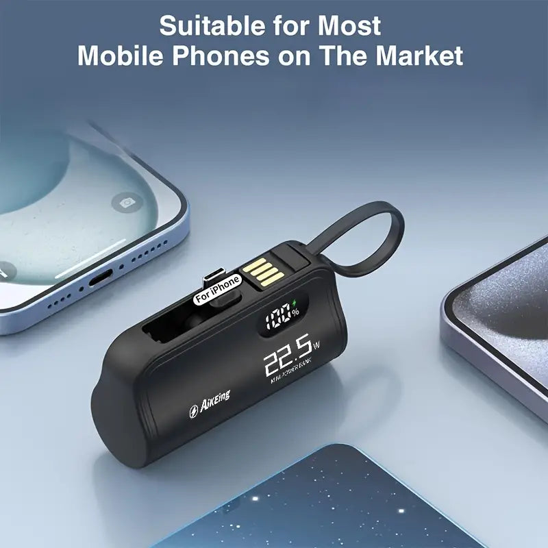 Aikeing Capsule Mini Mobile Power Bank - Ultra-Compact 5800mAh Portable Charger