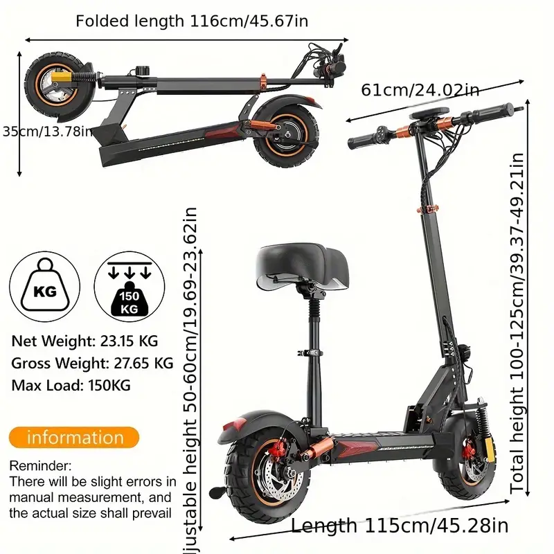 Foldable 750W Electric Scooter w/ Seat – 20MPH, 30 Mile Range & Dual Brakes!