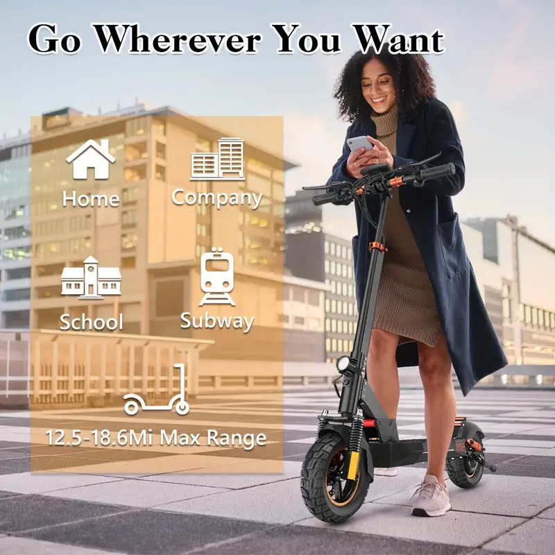 Foldable 750W Electric Scooter w/ Seat – 20MPH, 30 Mile Range & Dual Brakes!