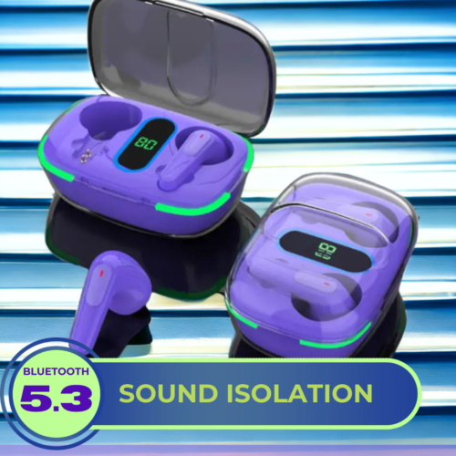 Premium TWS BT V5.3 Buds: Snug Fit, Dual Pairing, Charge Wirelessly & More!