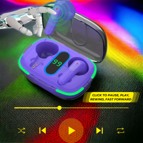 Premium TWS BT V5.3 Buds: Snug Fit, Dual Pairing, Charge Wirelessly & More!